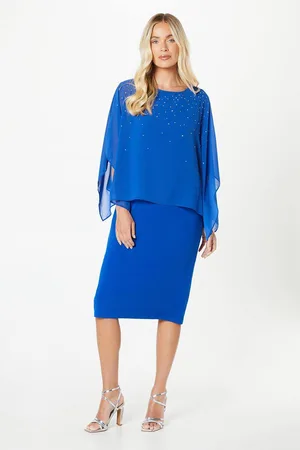 wallis Womens Petite Occasion Hotfix Overlay Formal Midi Dress