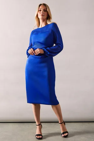 wallis Womens Occasion Scuba Chiffon Sleeve Pencil Dress