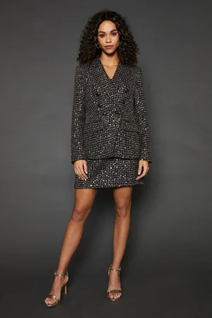 wallis Womens Boucle Double Breasted Blazer