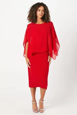 wallis Womens Occasion Hotfix Overlay Formal Midi Dress