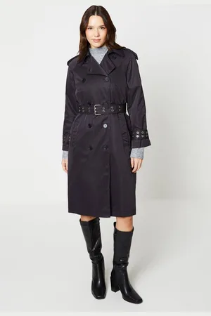 wallis Womens Cuff Detail Trench Coat