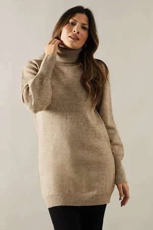 wallis Womens Roll Neck Balloon Sleeve Knitted Tunic