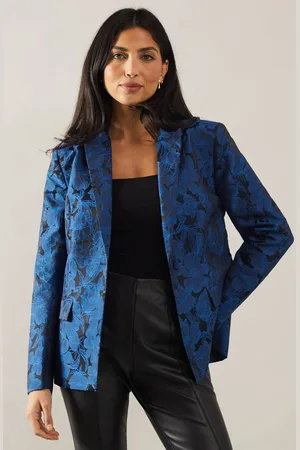 wallis Womens Floral Jacquard Single Breasted Blazer