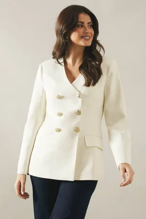 wallis Womens V Neck Double Breasted Blazer
