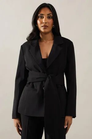 wallis Womens Petite Tie Front Blazer