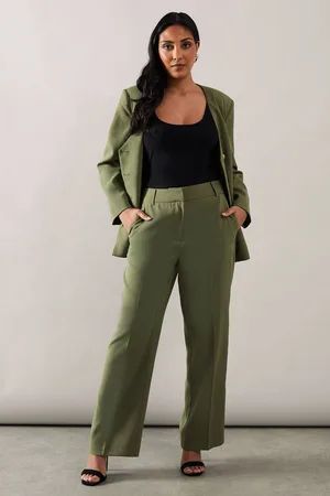 wallis Womens Petite High Waist Straight Leg Trouser