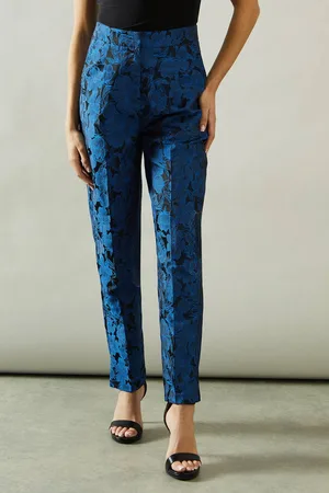 wallis Womens Floral Jacquard Tapered Trouser