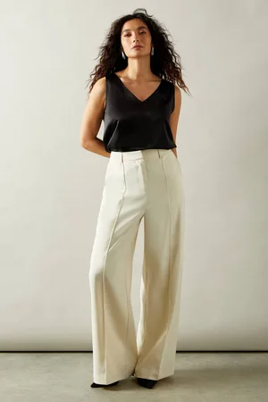 wallis Womens High Waist Pintuck Straight Trouser