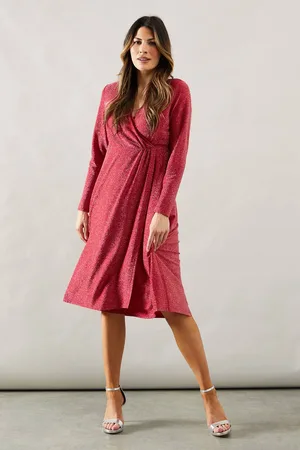 wallis Womens Occasion Glitter Jersey Wrap Midi Dress