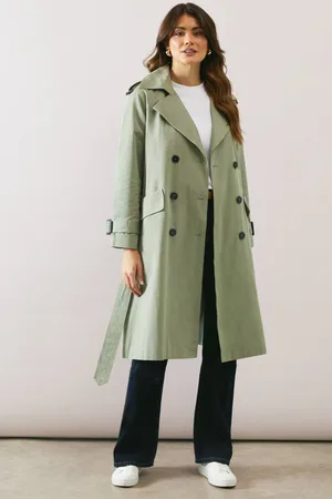 wallis Womens Premium Longline Belted Trench Coat