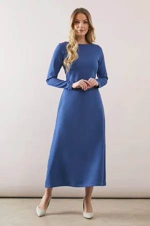wallis Womens Slash Neck Fitted Jersey Midaxi Dress