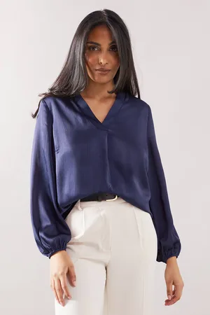 wallis Womens Petite Crinkle Satin Overhead Shirt