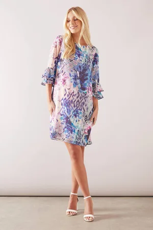 wallis Womens Petite Floral Ruffle Sleeve Shift Dress