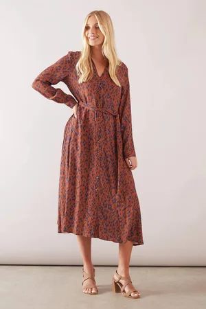 wallis Womens Petite Spot Print Viscose Button Through Shirt Dress