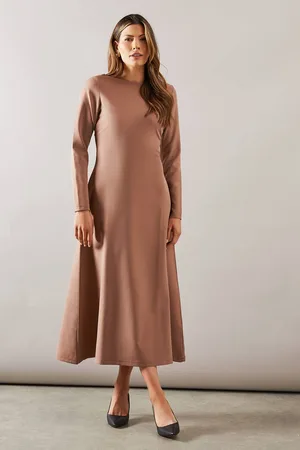 wallis Womens Slash Neck Fitted Jersey Midaxi Dress