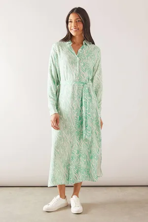 wallis Womens Animal Button Through Belted Shirt Dress