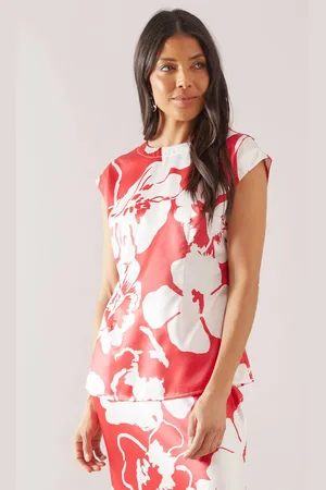 wallis Womens Floral Printed Satin Top