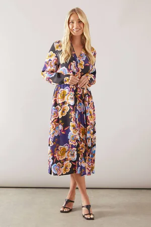 wallis Womens Petite Floral Viscose Print Button Through Shirt Dress