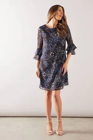 wallis Womens Floral Ruffle Sleeve Shift Dress
