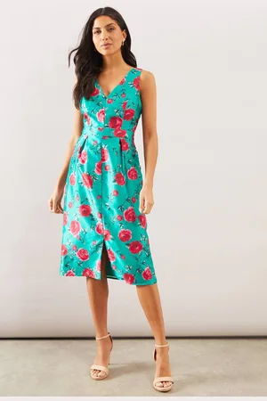 wallis Womens Floral Satin Pencil Dress