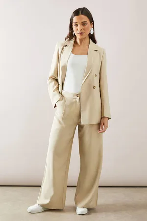wallis Womens Petite Straight Leg Pleated Trouser