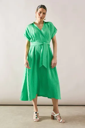 wallis Womens Front Tie Shirt Midi Dress