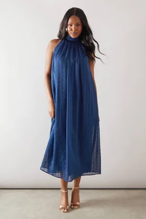 wallis Womens Floral Organza Halterneck Midaxi Dress