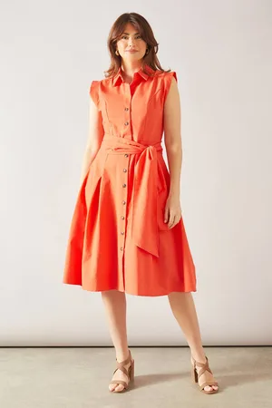 wallis Womens Linen Mix Tie Waist Shirt Dress