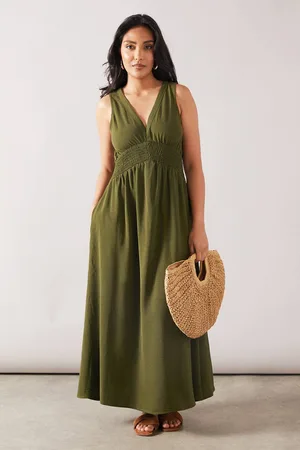 wallis Womens Petite Woven Shirred Waist Maxi Dress