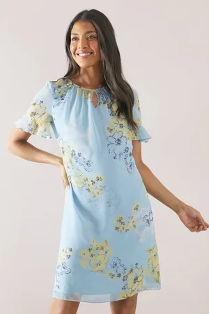 wallis Womens Ruffle Sleeve Button Detail Shift Dress