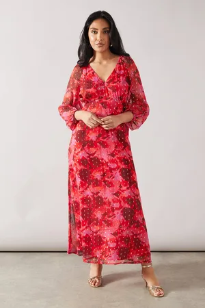 wallis Womens Petite Floral Glitter Midaxi Dress