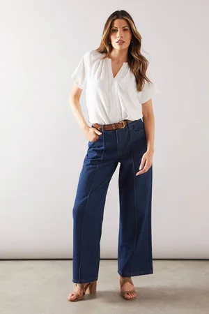 wallis Womens Collarless Short Sleeve Top