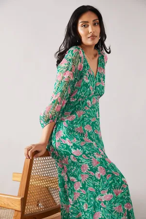 wallis Womens Petite Floral Glitter Midaxi Dress