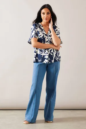 wallis Womens Petite Printed Short Sleeve Overhead Shirt