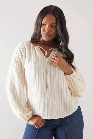 wallis Womens Embroidered Stripe Tie Front Top