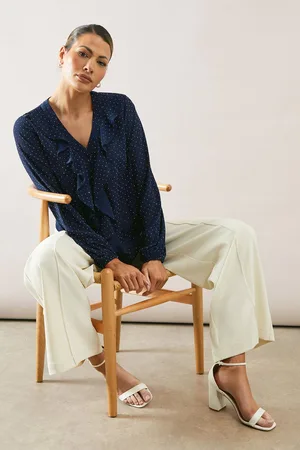 wallis Womens Occasion Hotfix Ruffle Front Blouse