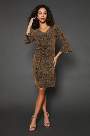 wallis Womens Occasion Glitter Jersey Ruffle Shift Dress