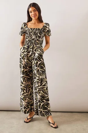 wallis Womens Abstract Wide Leg Jumpsuit