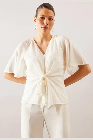 wallis Womens Hotfix Tie Front Blouse