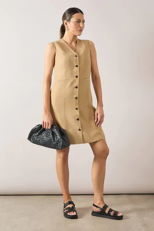 wallis Womens Viscose Mix Sleeveless Button Shift Dress