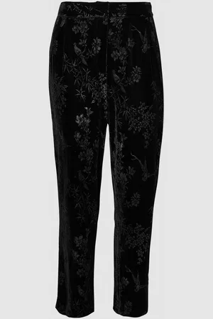 wallis Womens Curve Floral Velvet Tapered Trousers