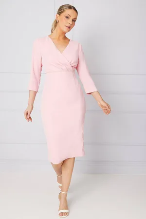 wallis Womens Occasion Pearl Detail Wrap Formal Midi Dress
