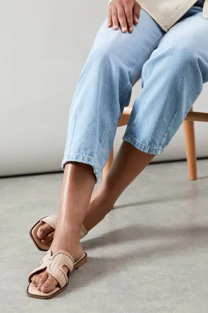 wallis Womens Dwyn Comfort Faux Leather Mix Material Flat Sliders