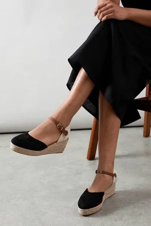 wallis Womens Primina Faux Suede Closed Toe Espadrille Wedge Sandals