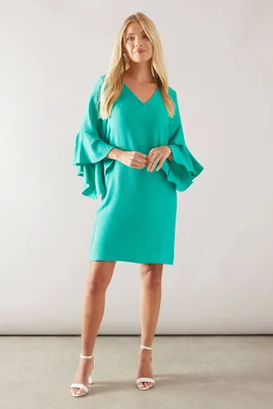 wallis Womens Petite Woven Ruffle Sleeve Smock Dress