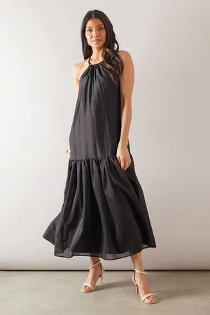 wallis Womens Halterneck Drop Hem Midaxi Dress
