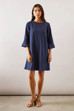 wallis Womens BRODERIE FLUTE SLEEVE SHIFT DRESS
