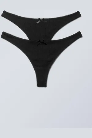 Weekday 2-pack Pointelle Cotton Thongs