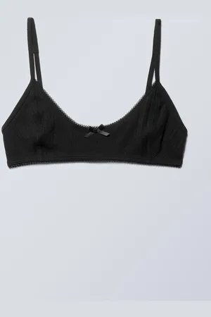 Weekday Pointelle Scooped Cotton Bra