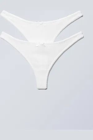 Weekday 2-pack Pointelle Cotton Thongs